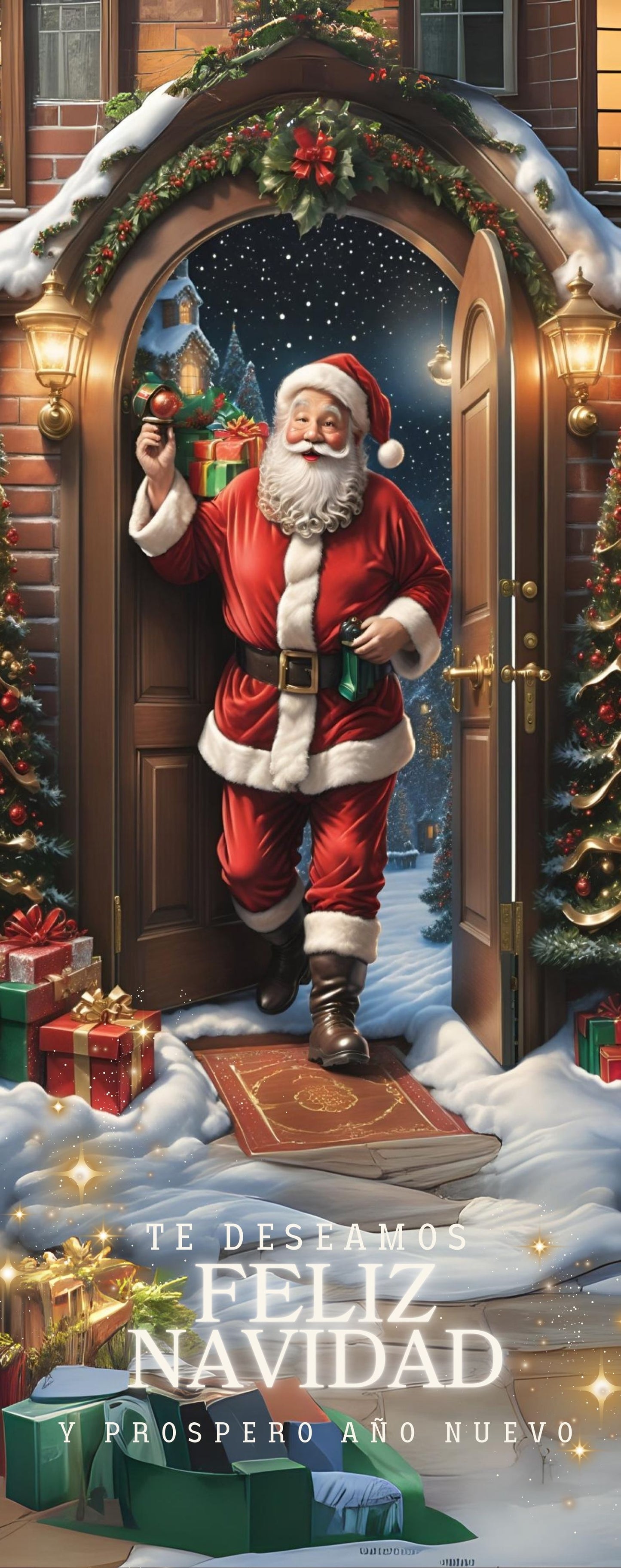Decoración de puerta de entrada para Navidad y Halloween 2025