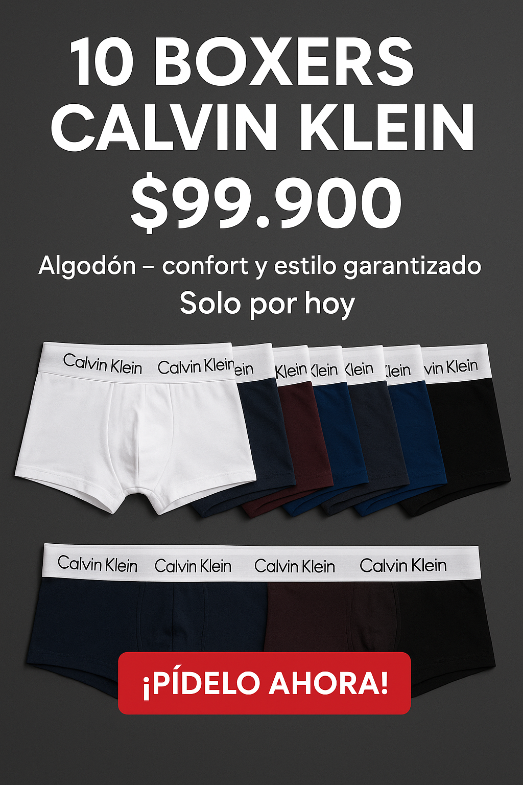 Pack 10 Boxers Calvin Klein Originales