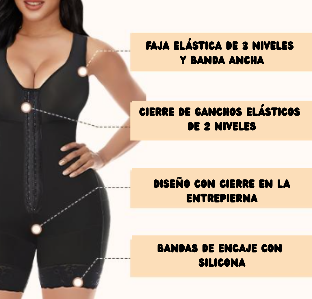 Faja Reductora y Moldeadora para Mujer, Control de Abdomen, Levanta Glúteos y Entrepierna con Cremallera