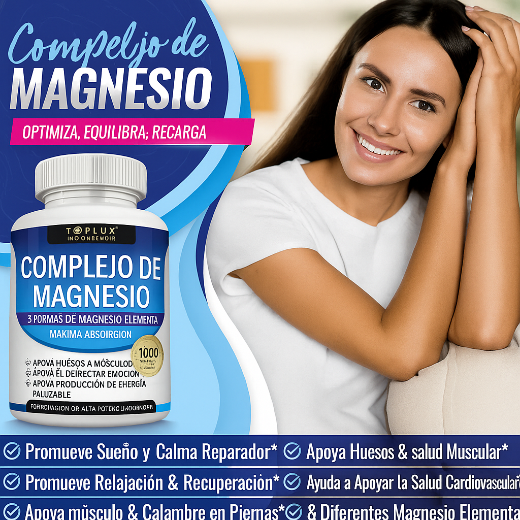 Suplemento de magnesio esencial Toplux Magnesium Complex 8 (1000 mg)