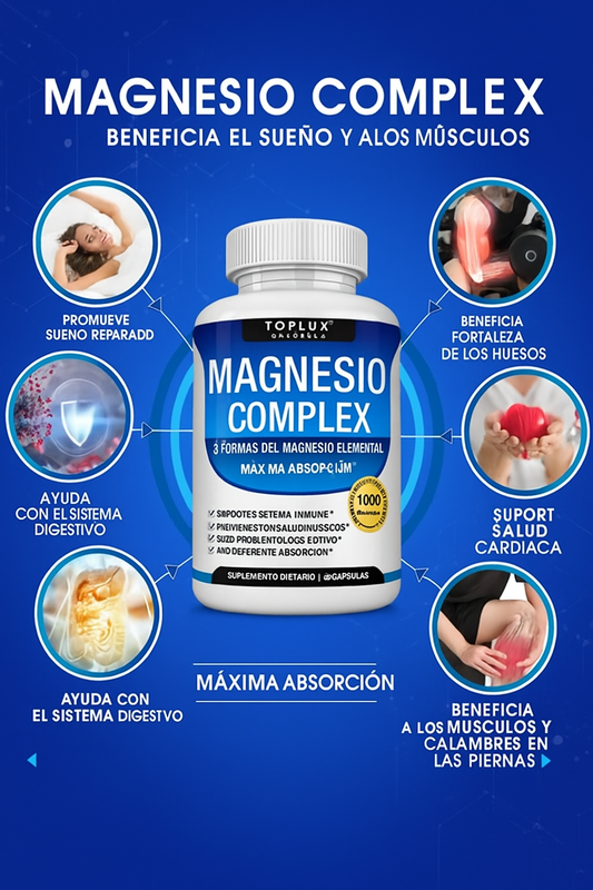 Suplemento de magnesio esencial Toplux Magnesium Complex 8 (1000 mg)