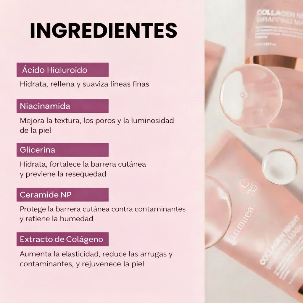 Mascarilla de noche potenciadora de colágeno Lumiéra Mask | ¡Piel visiblemente más joven en solo 7 días!