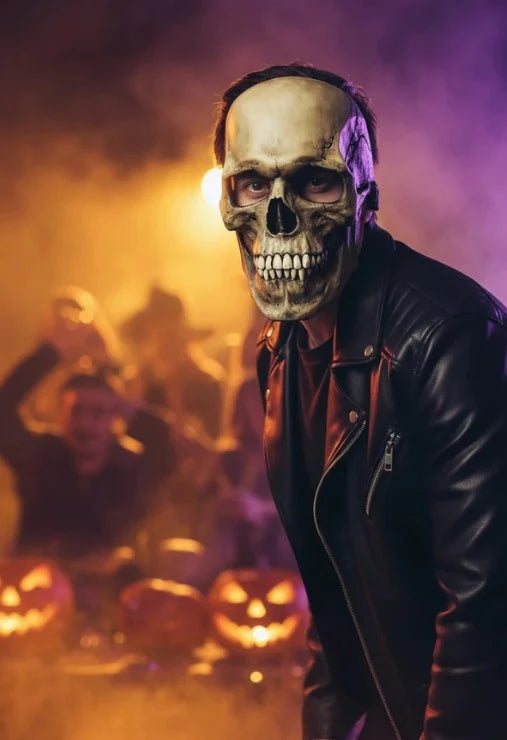 Máscara de Calavera Con Mandíbula En Movimiento Realista Para Halloween