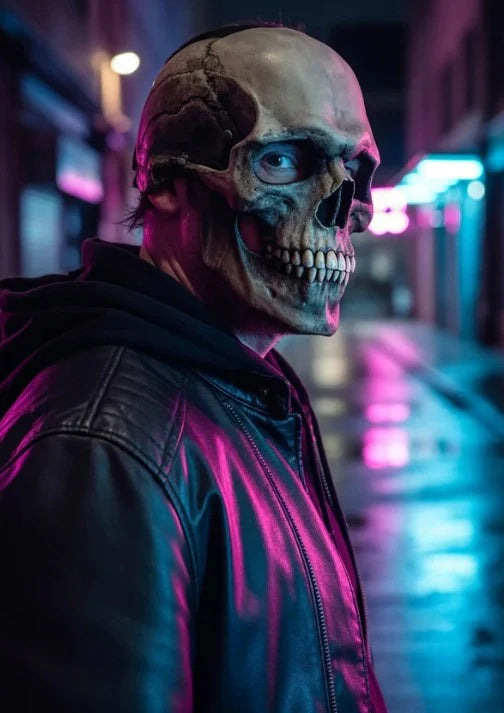 Máscara de Calavera Con Mandíbula En Movimiento Realista Para Halloween
