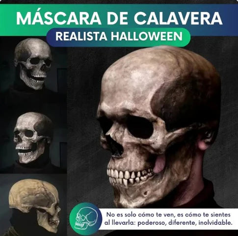 Máscara de Calavera Con Mandíbula En Movimiento Realista Para Halloween